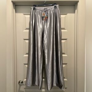 NWT Dressed in LALA Phone Home Metallic Wide Leg Pants